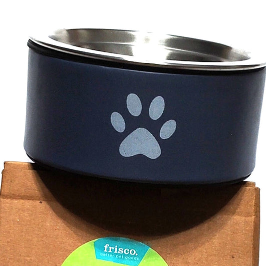 Frisco Paw Print Non‑Skid Stainless Steel Dog Bowl Blueberry Small (8 oz.) NEW