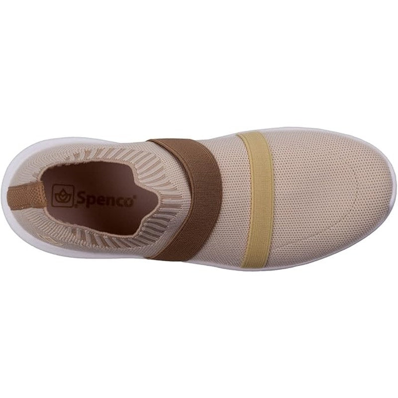 Spenco Karma Stretch Floral Sneaker, Navajo, Womens 6, Slip-On Knit Comfort Shoe