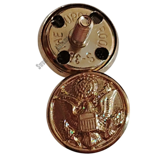 2 Gold Eagle Great Seal Screw Mount Buttons, 27 Ligne (5/8"D), The Supply Room