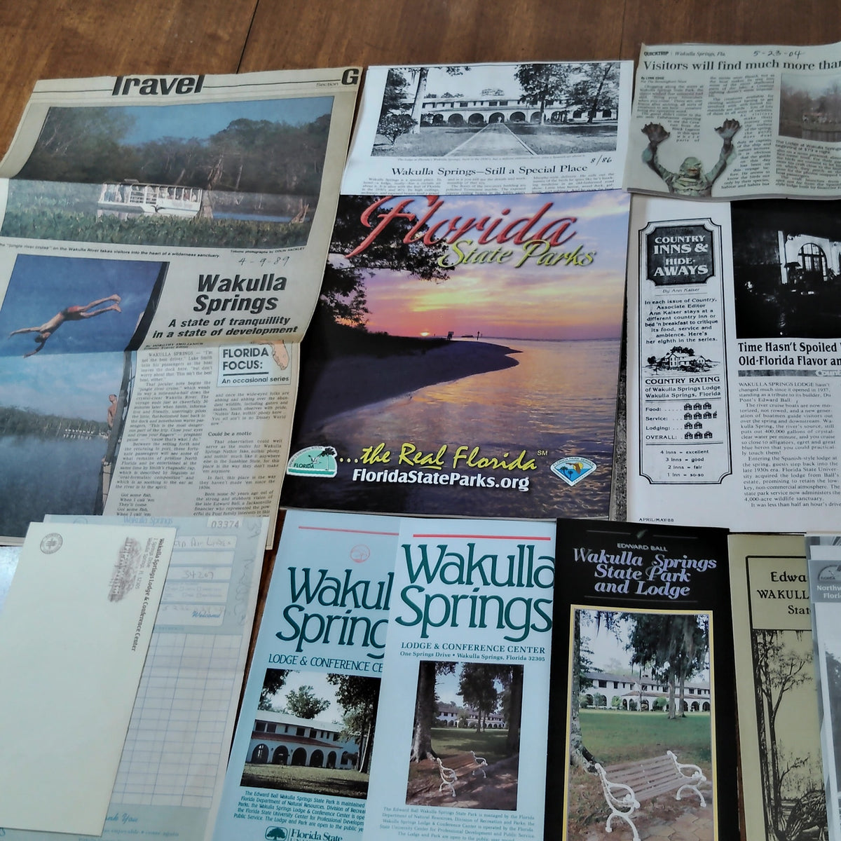 VTG Wakulla Springs, FL Ephemera Collection 2008 - Travel Brochures & Clippings