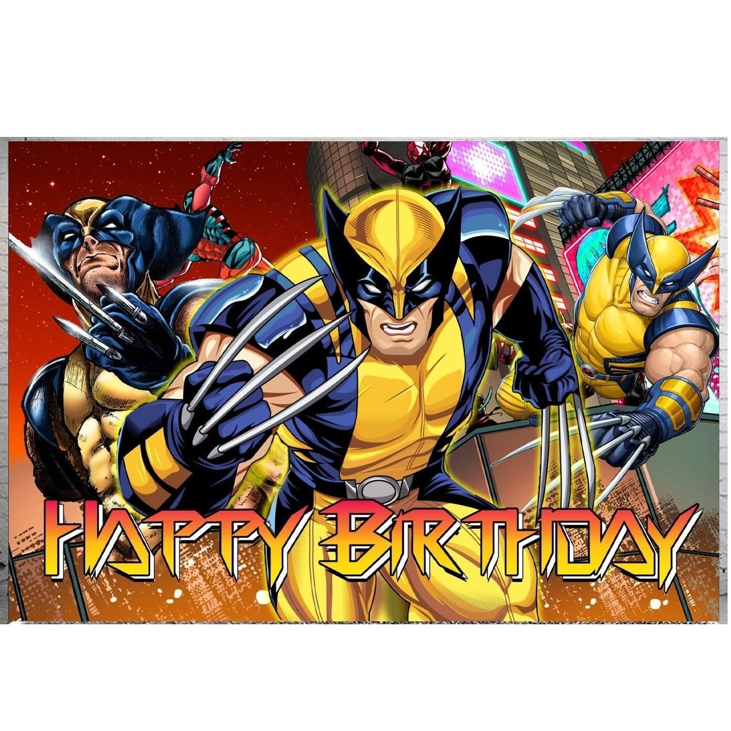 Kids Super-Hero Happy Birthday Banner 3×5 ft Fabric Backdrop Party Decoration