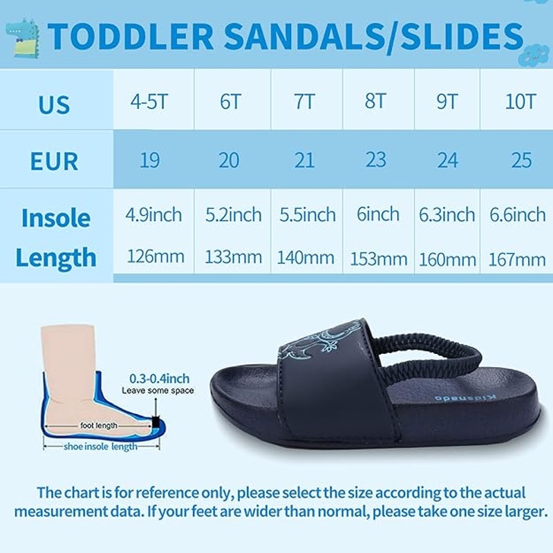 Kidsnado Unisex Toddler Dinosaur Slides Size 8T Summer Beach Pool Shower Sandals