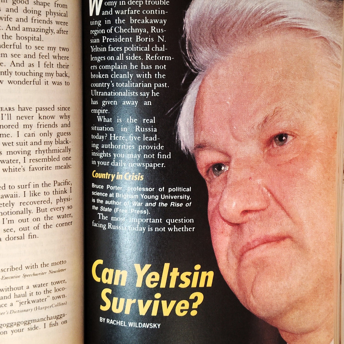 Reader's Digest July 1995 Magazine - Can Yeltsin Survive Boris Yeltsin Vintage