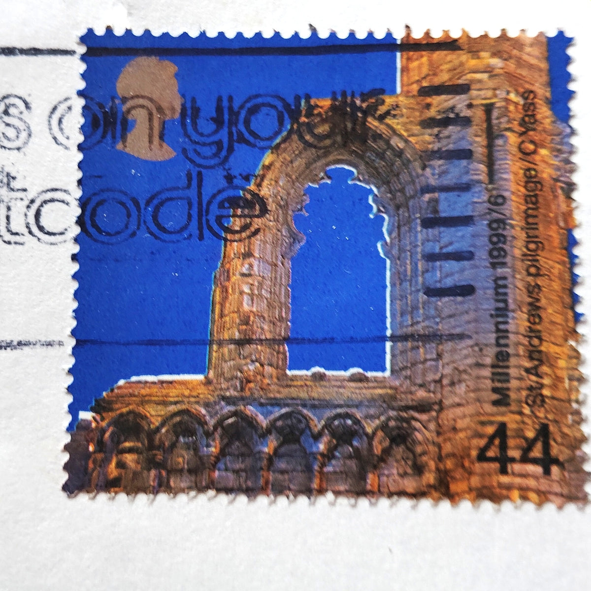 1999 Royal Mail Airmail Cover to USA 44p St Andrews Millennium Stamp