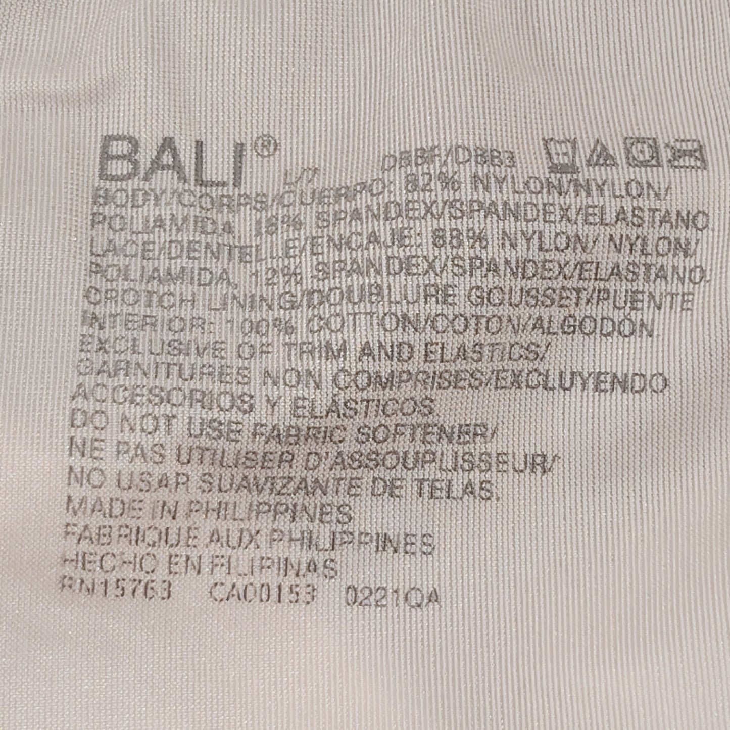 Bali Double Support Brief Panty Set – 3 Pack – Size L/7 - Multi-Colors