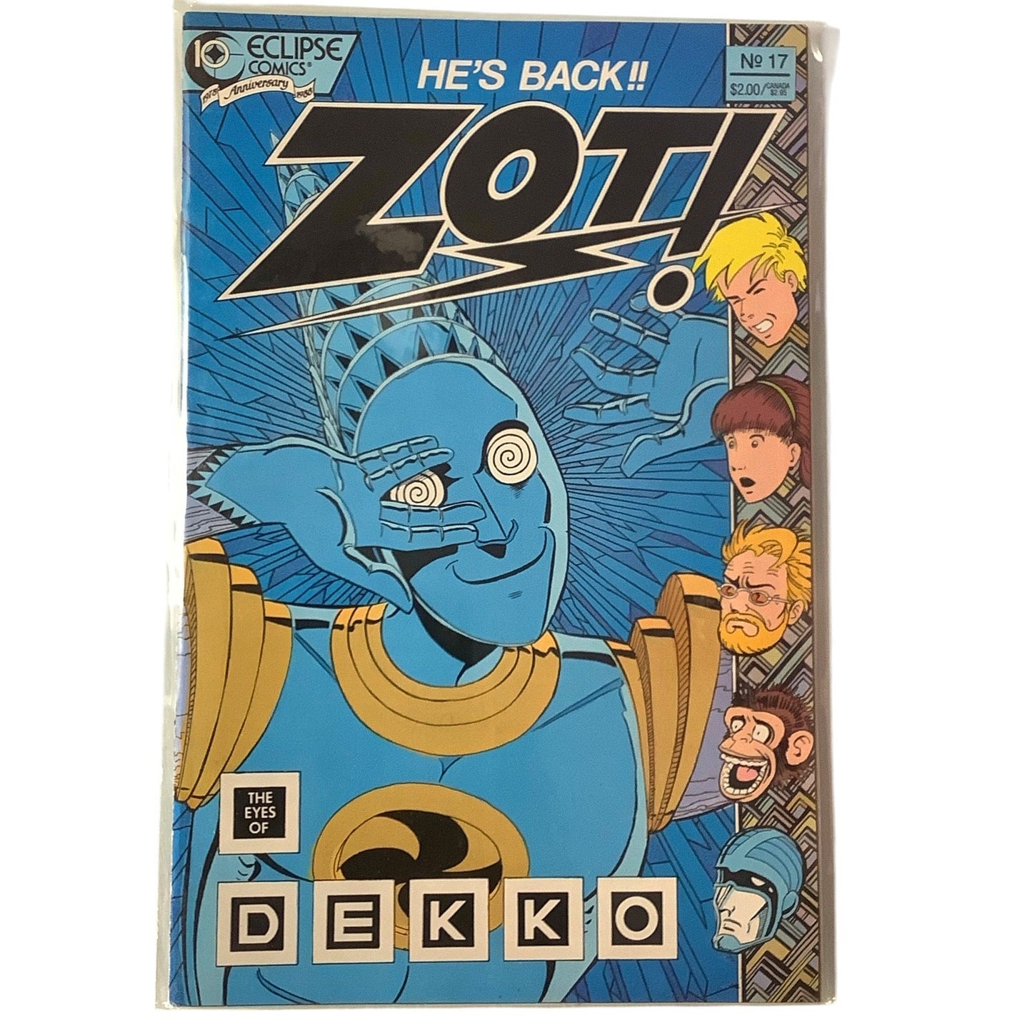 Zot! He's Back, The Eyes of Dekko, No. 17, March 1988, Eclipse Comics, NM+ 9.6