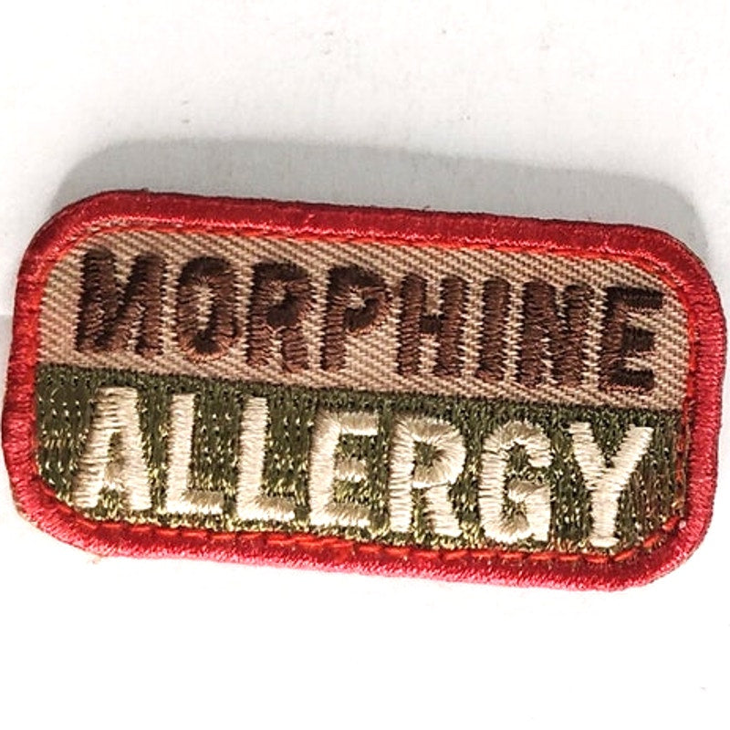 Morphine Allergy Medical ID Tactical Patch 2" × 1" Hook Back