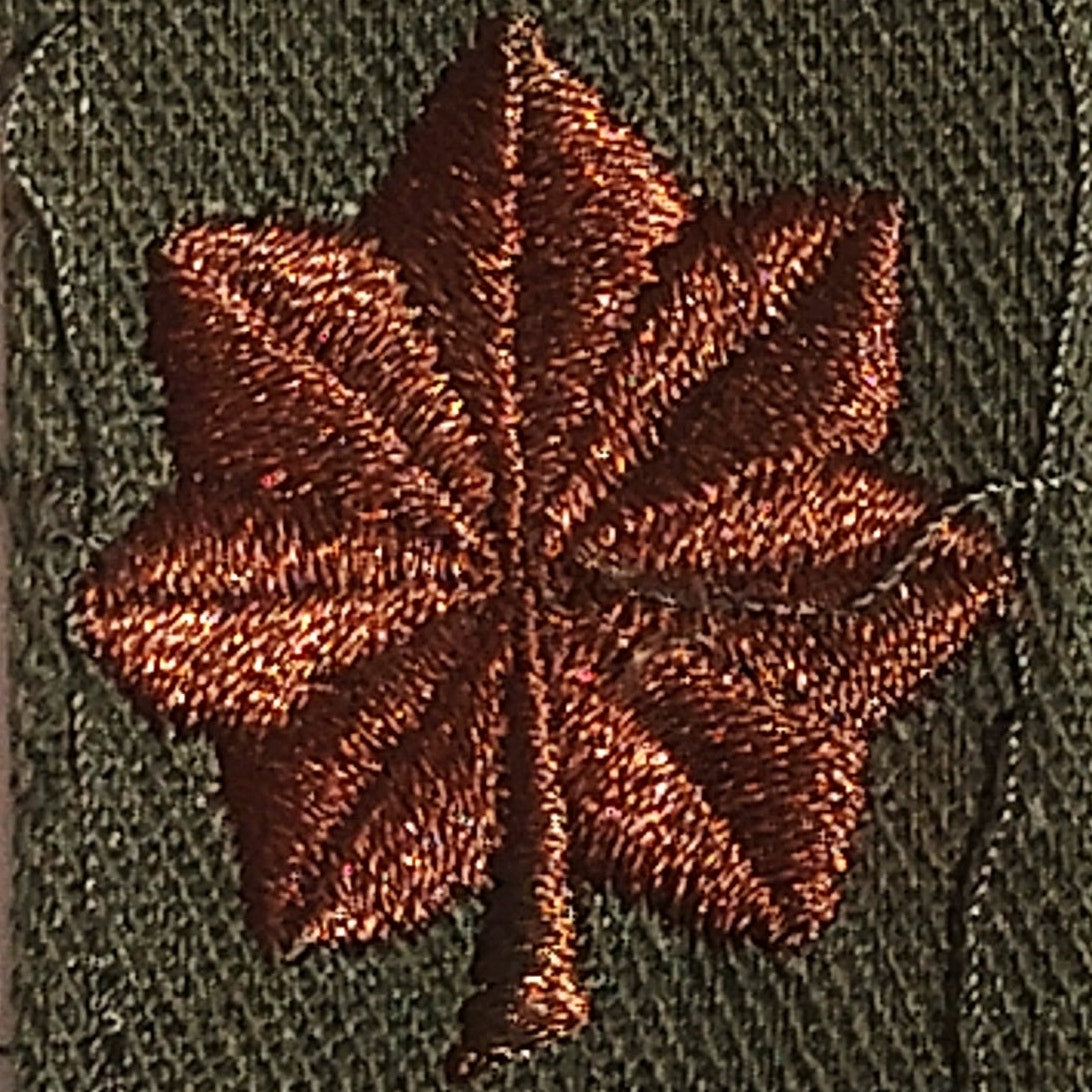 USN Lieutenant Commander LCDR O‑4 Patch Gold on ODG Folded Twill 1‑5/8" × 1‑1/8"