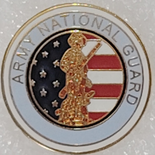 Army National Guard Novelty Hat/Lapel/Brooch Pin, Enamel Metal, Butterfly Clutch