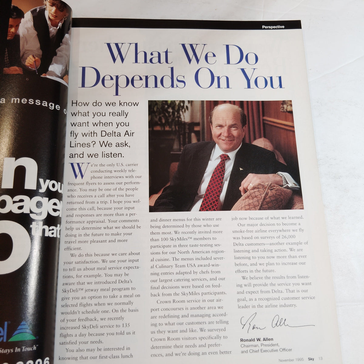 Delta Sky Magazine - November 1995 In-Flight Edition - Excellent Condition