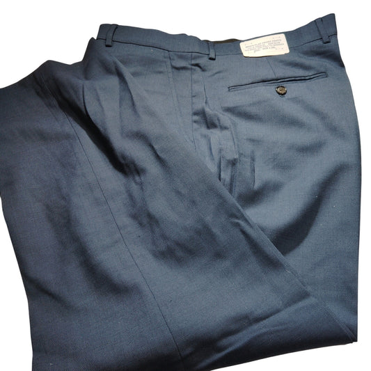 Men’s Flat‑Front Wool‑Blend Dress Pants – Blue – Size 38x29 – Classic Fit – NWT