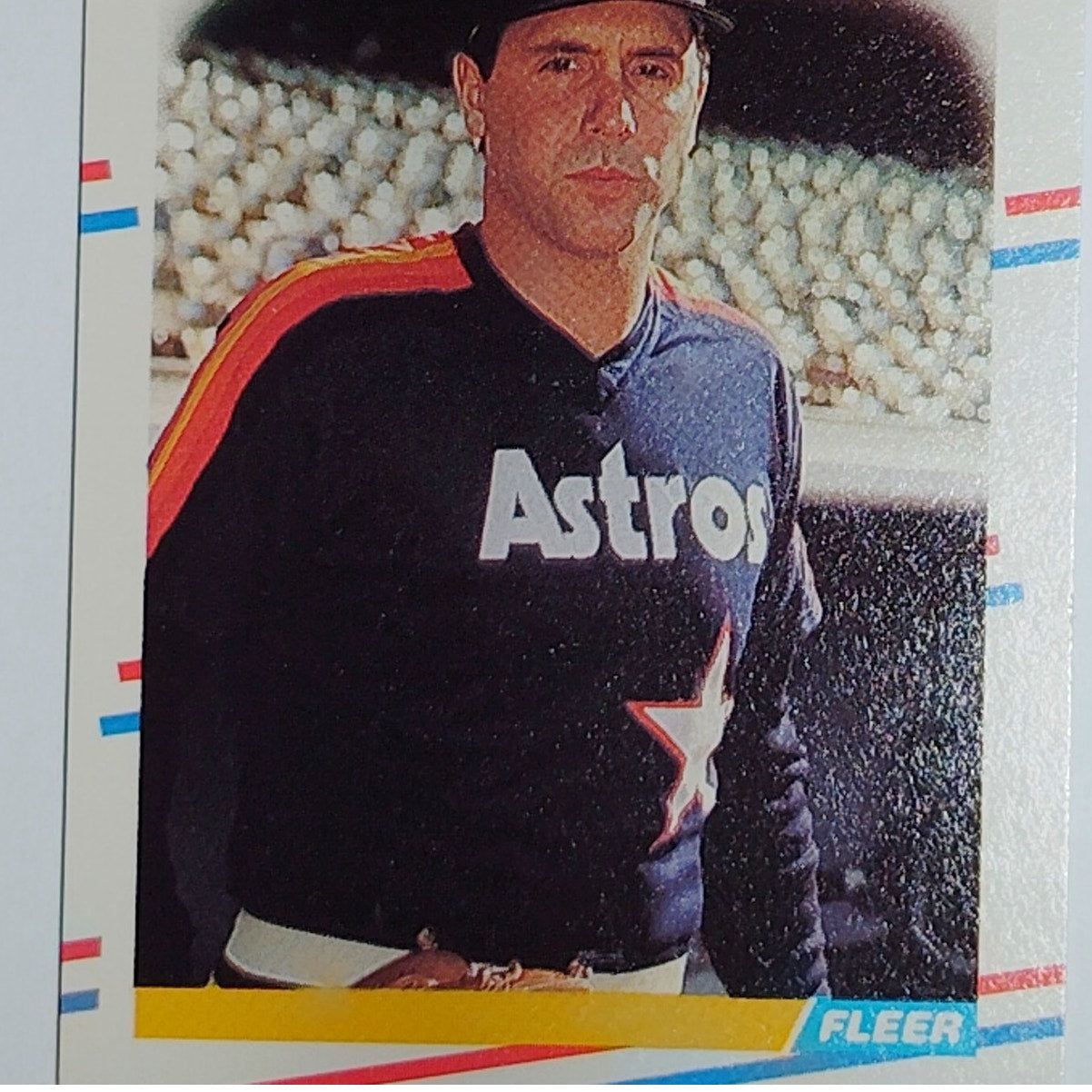 1988 Fleer Jim Deshaies #446 Houston Astros Pitcher - Dark Rainbow Jersey VG/EX