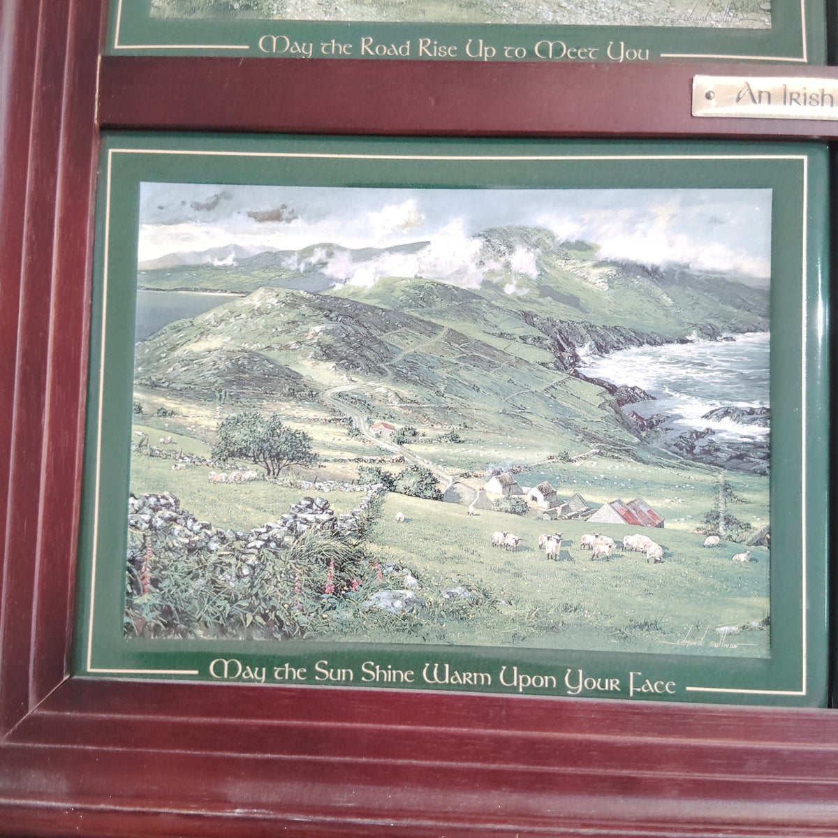 Bradford Exchange Irish Blessing Framed 4-Plate Set by Edmund Sullivan