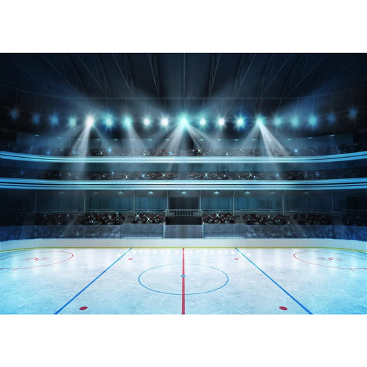 8x8ft Fabric Ice Hockey Sport Backdrop – Arena Ice Rink Photography Prop