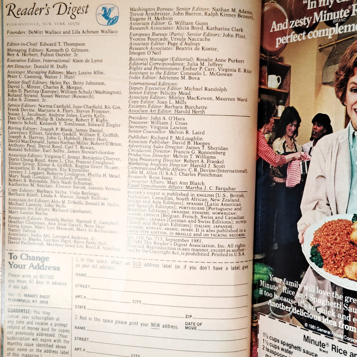 Vintage Reader's Digest Magazine September 1981 Lucy Beginnings of Humankind