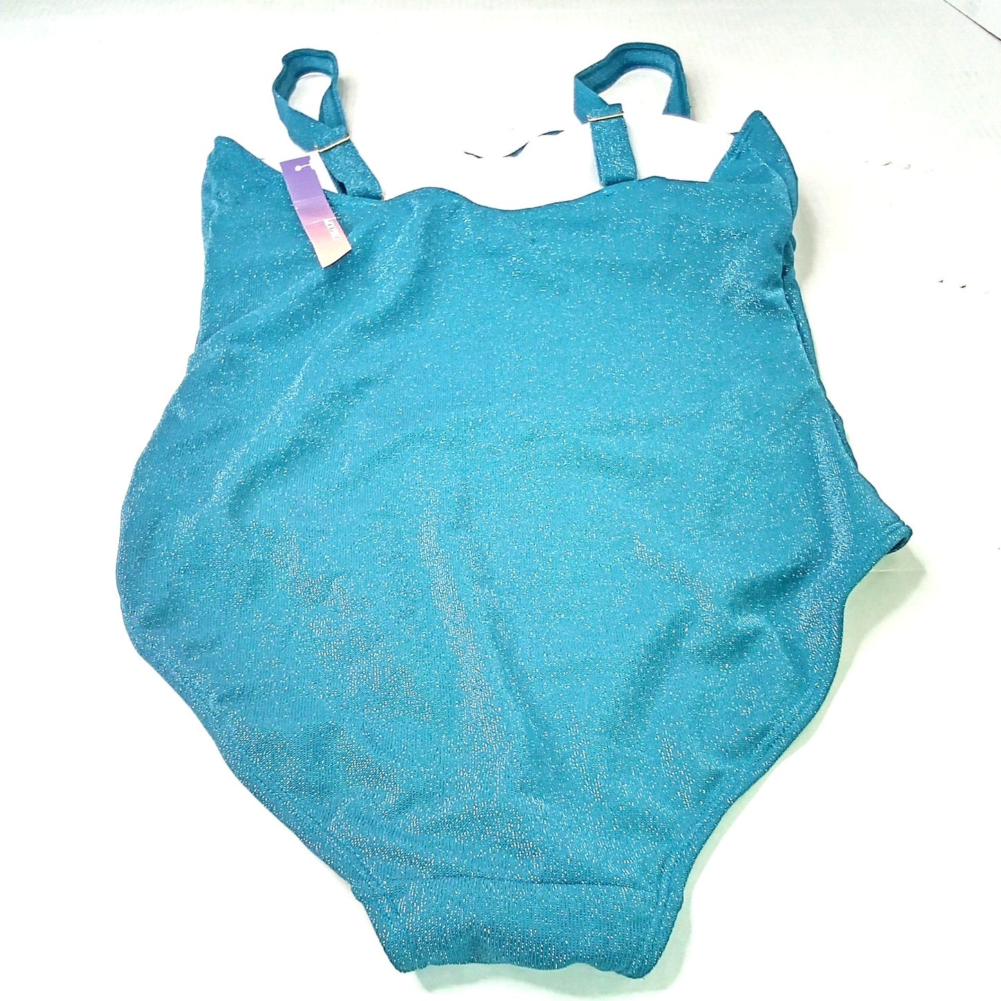Molybell Blue Metallic One Piece Swimsuit Women’s Large Shimmer Scoop Neck NWT