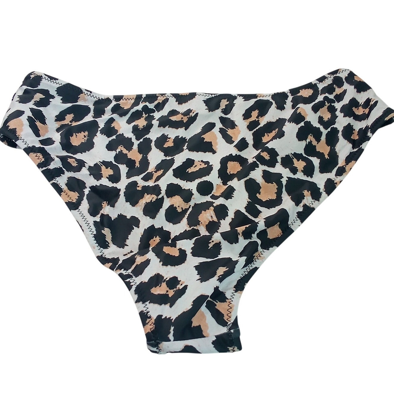 Beachsissi Leopard Print Bikini Bottoms Women’s Small White Black Tan
