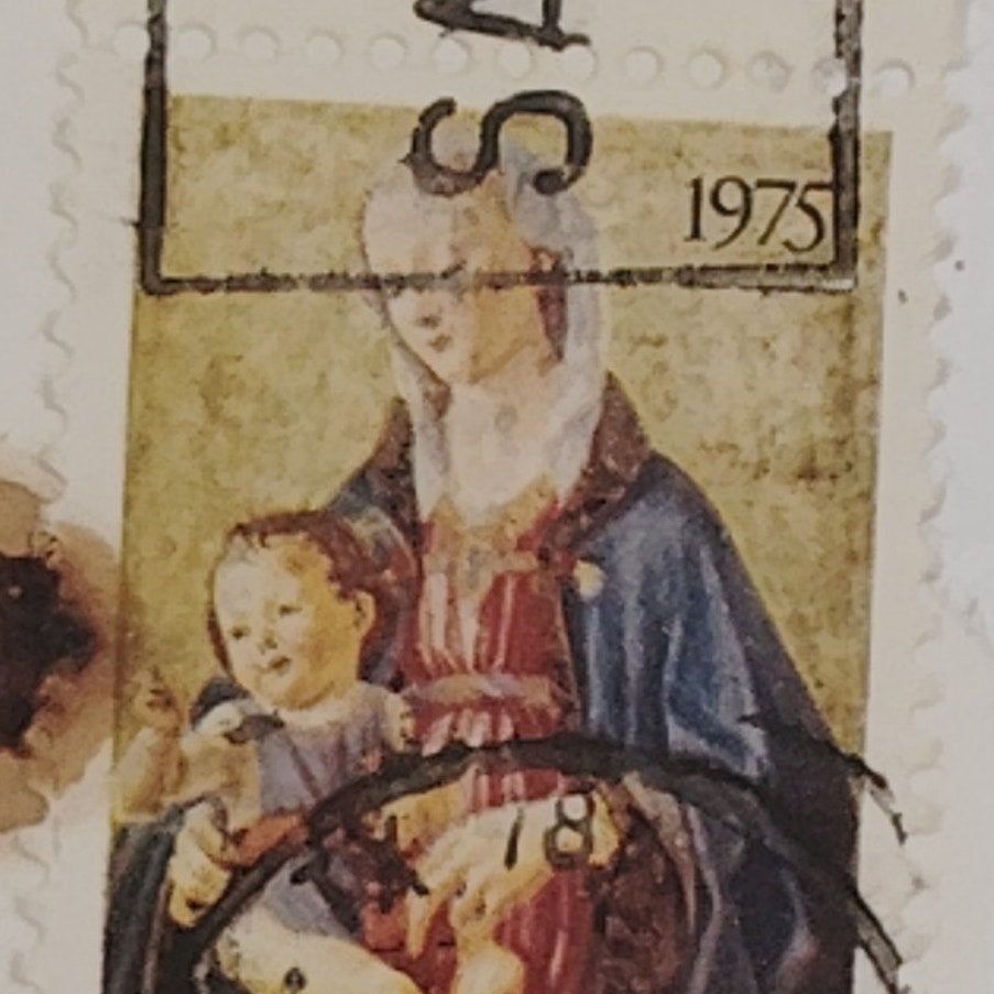 1975 Madonna & Child Stamp – Non-Denominated – Used – Ghirlandaio – USPS