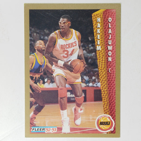1992–93 Fleer Hakeem Olajuwon #84 Hall of Fame – Houston Rockets, Center – VG/EX