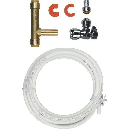 SharkBite Ice Maker Connection Kit, Push to Connect Brass Plumbing Fittings, PEX Pipe, Copper, CPVC, PE-RT, 25024, NIP