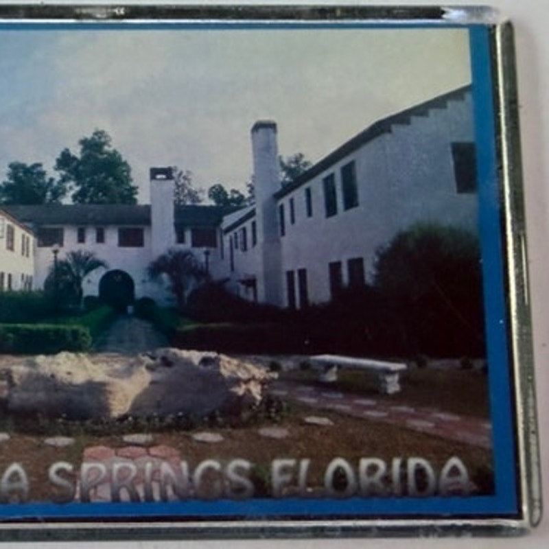 Wakulla Springs Florida Lodge Photo Magnet Mediterranean Revival 3‑1/4"