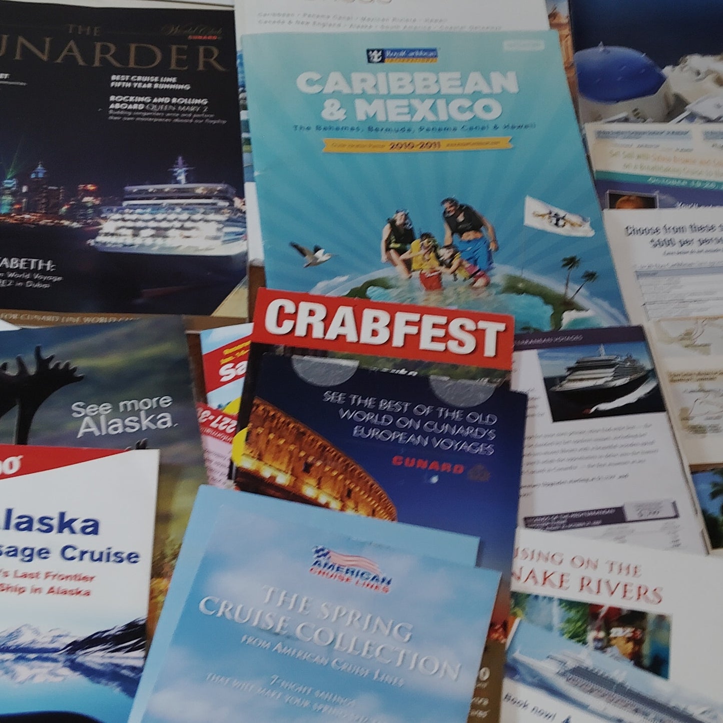 Vintage International Cruise Line Ephemera Collection - Brochures & Ads - 9 Lbs