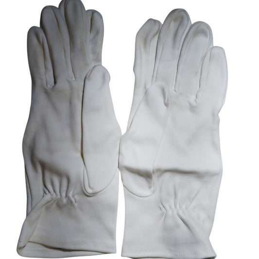 1996 U.S. Military White Dress Gloves, Cloth, Men’s Size Medium, NSN 8440-00-160-0874