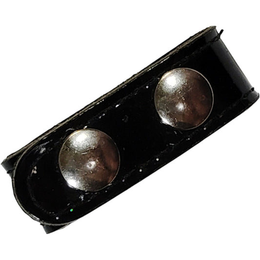 Boston 3/4″ Belt Keeper - Top Grain Leather - Brass Snaps - Black - Made in USA