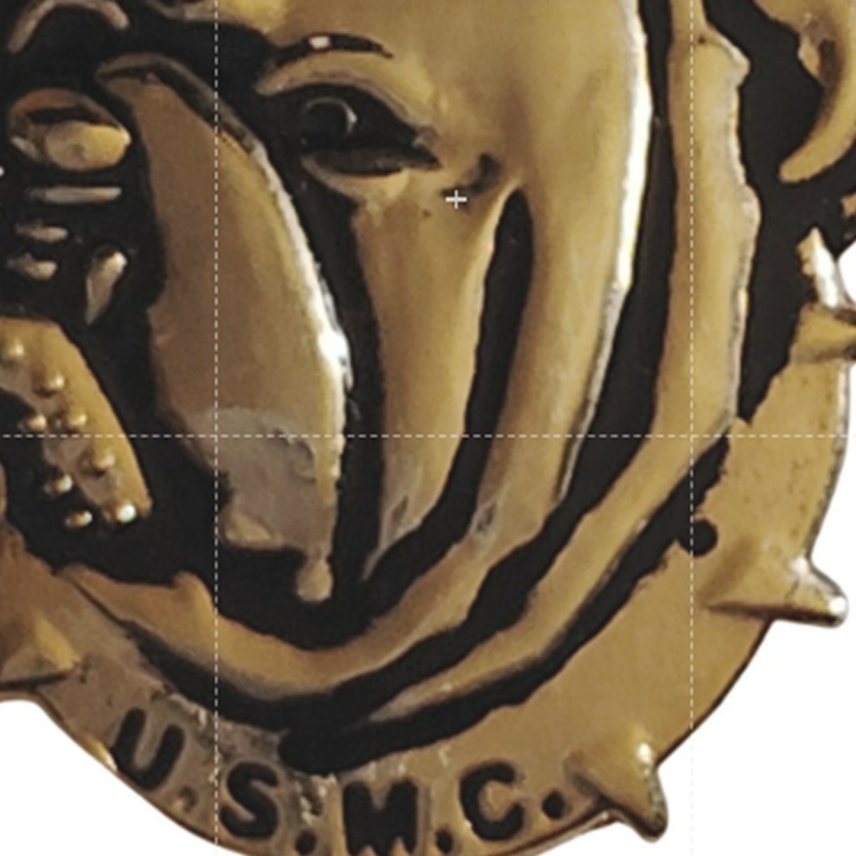 U.S.M.C. Bulldog Emblem Novelty Hat Lapel Brooch Pin, 1‑1/8"H × 7/8"W