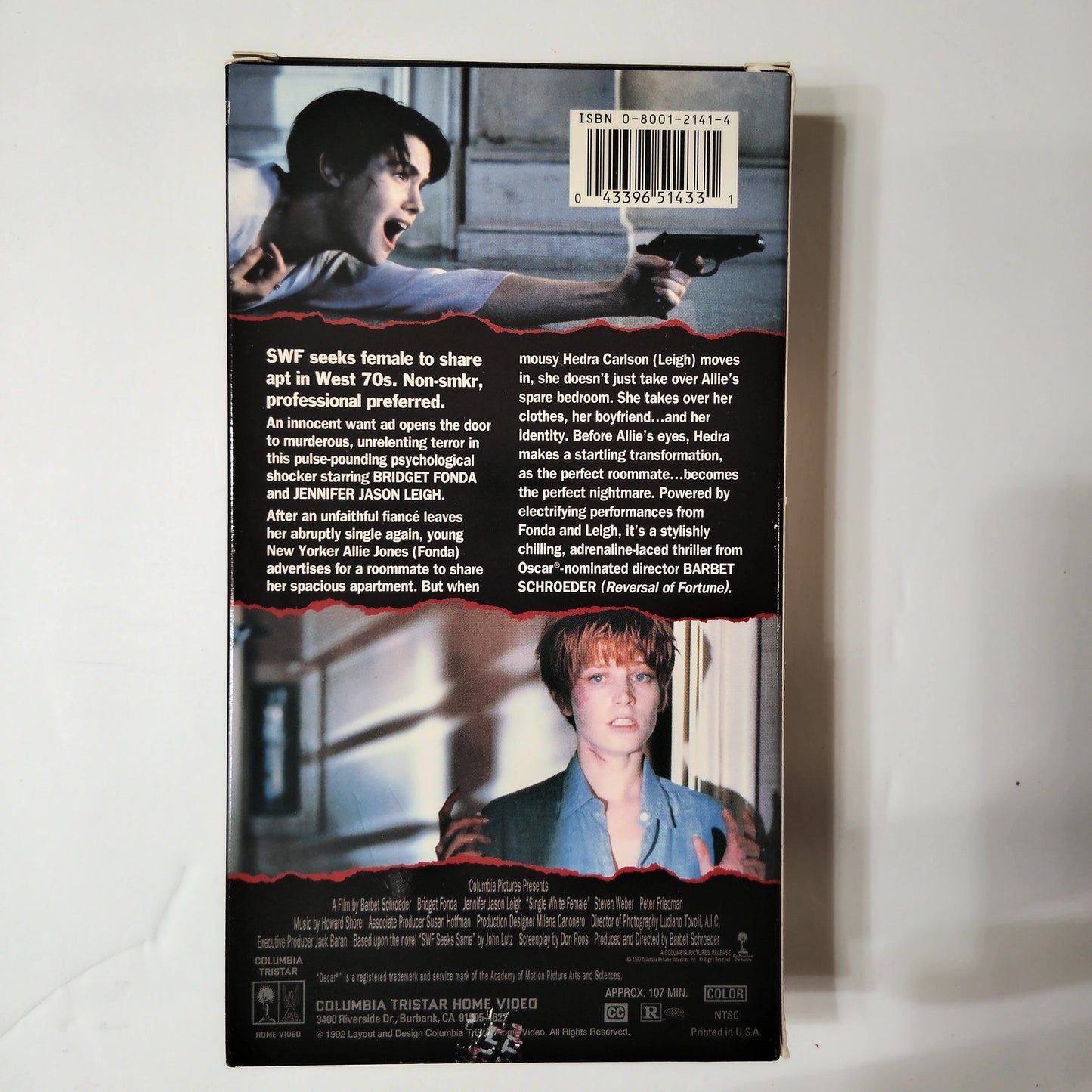Single White Female VHS 1992 Bridget Fonda Jennifer Jason Leigh Thriller