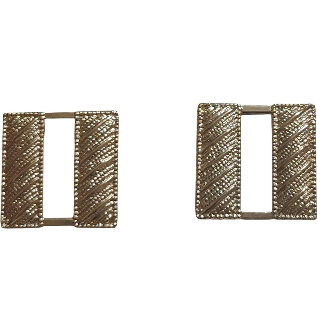 HWC Gold‑Tone Captain Rank Bars – Corrugated – 3/4" × 3/4" Novelty Pin Set