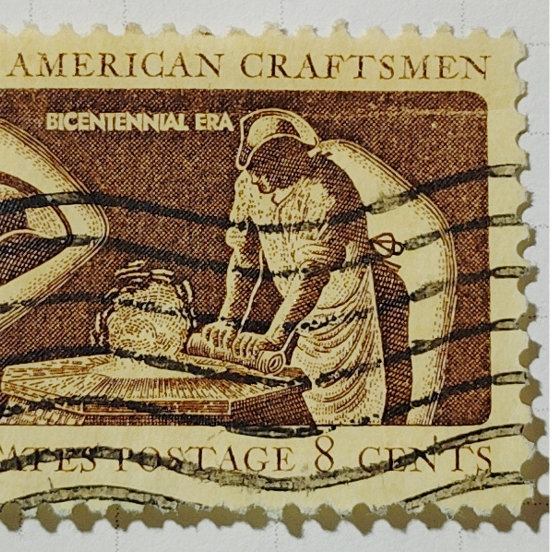 1972 US 8c Colonial American Craftsmen Hatter Stamp #1459 Used Cancelled