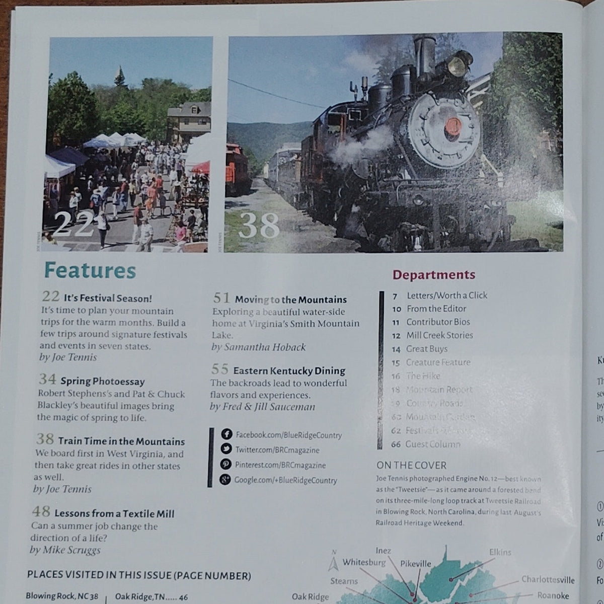 Blue Ridge Country Magazine May/June 2016 - Festivals & Trains Issue