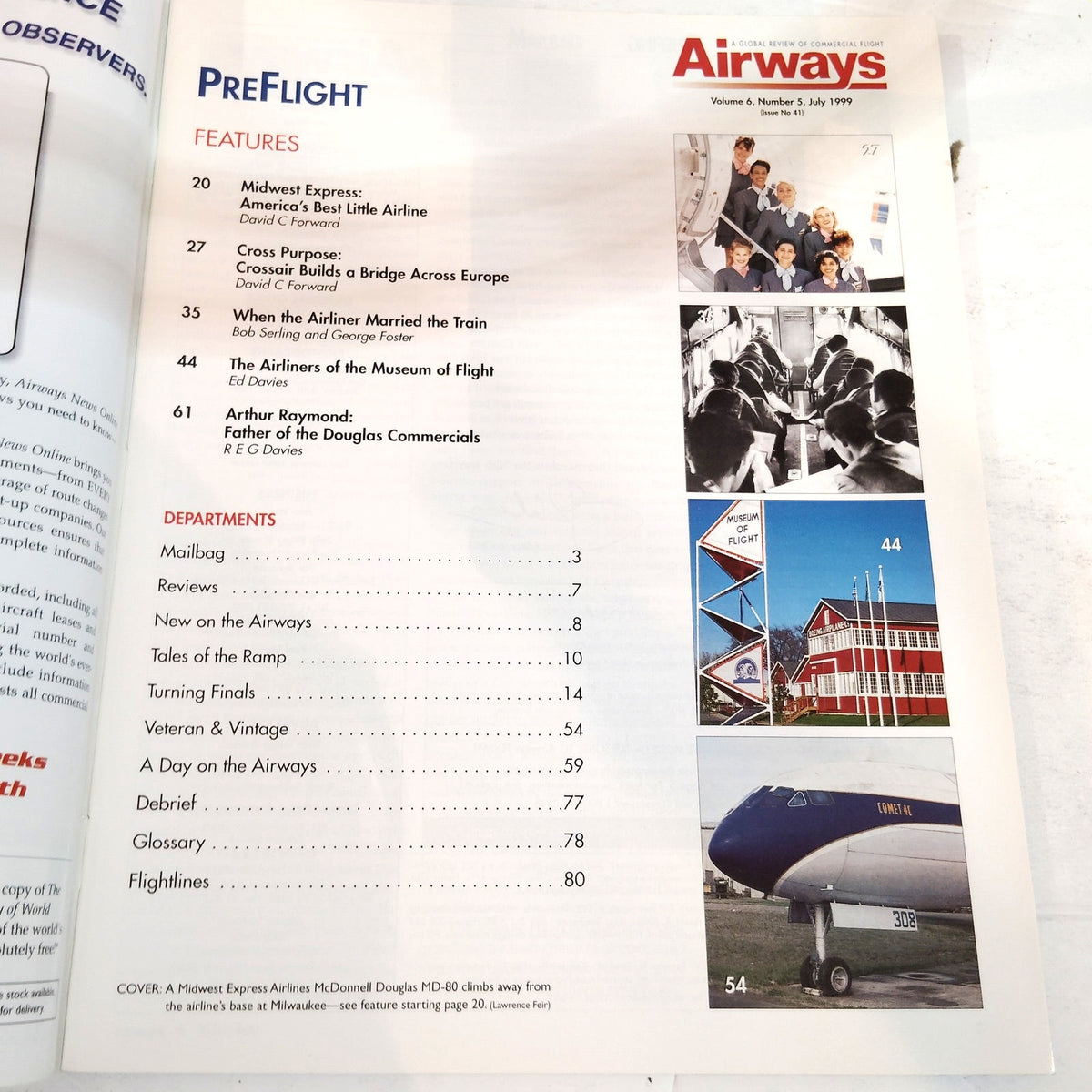 Airways Magazine July 1999 - America's Best Little Airline Midwest Express