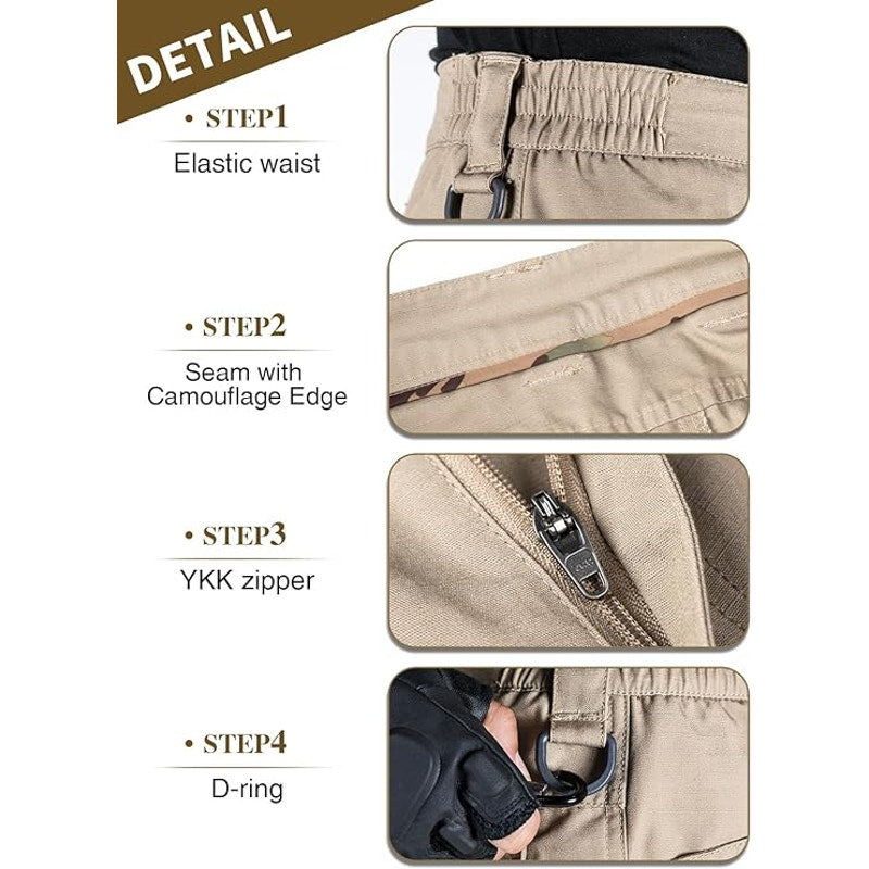 FREE SOLDIER Water Resistant Relaxed Fit Tactical Cargo Pants, 34W x 32L
