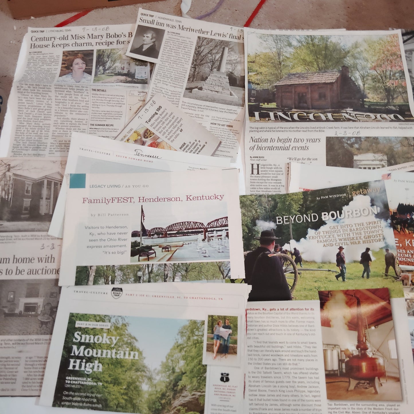2007 KY TN Travel Ephemera Lot - Kentucky & Tennessee Guides & Brochures