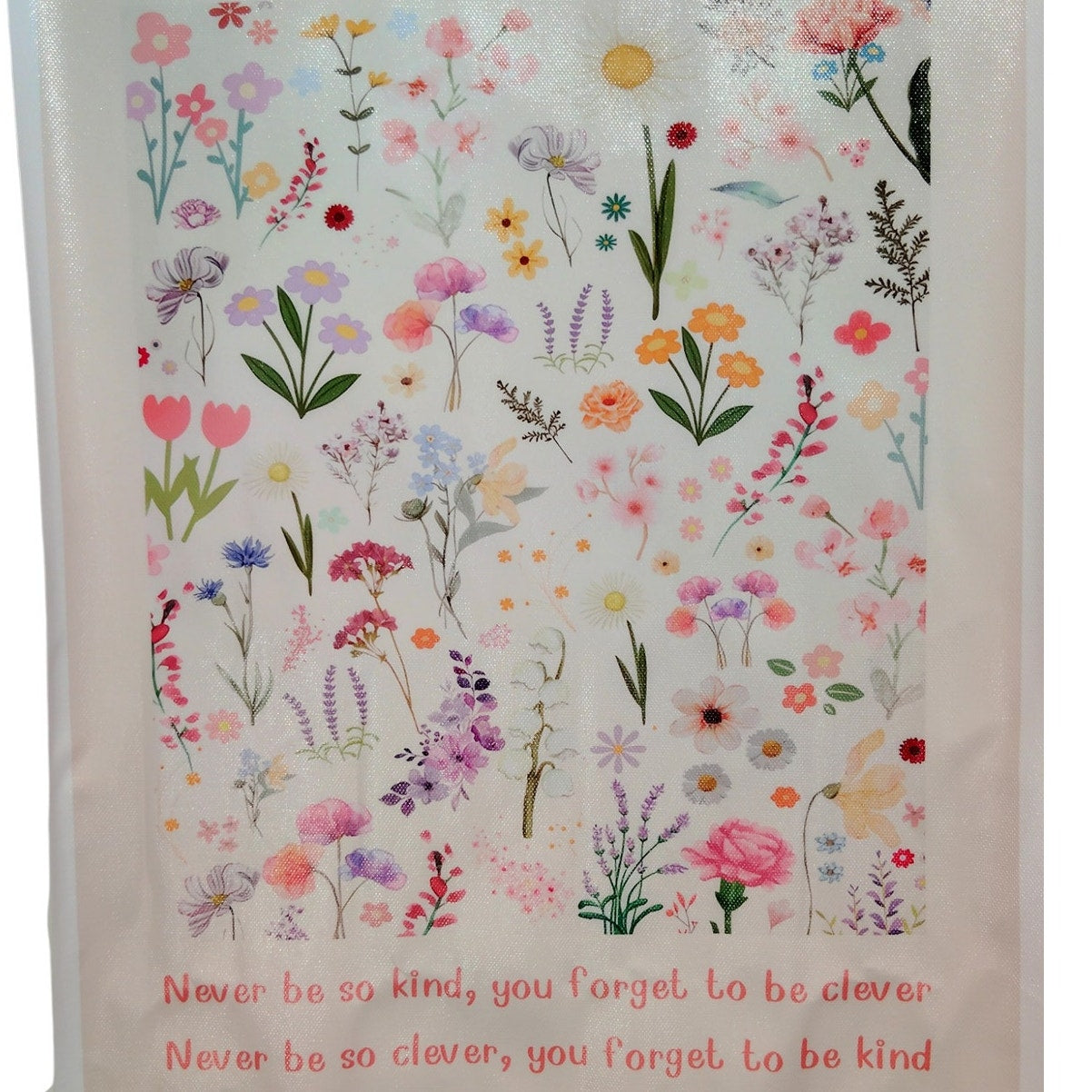 Never Be So Kind Canvas Print Poster – 12x16" Unframed, Floral Quote Wall Art, Pink Aesthetic