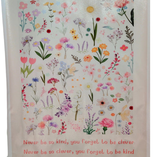 Never Be So Kind Canvas Print Poster – 12x16" Unframed, Floral Quote Wall Art, Pink Aesthetic