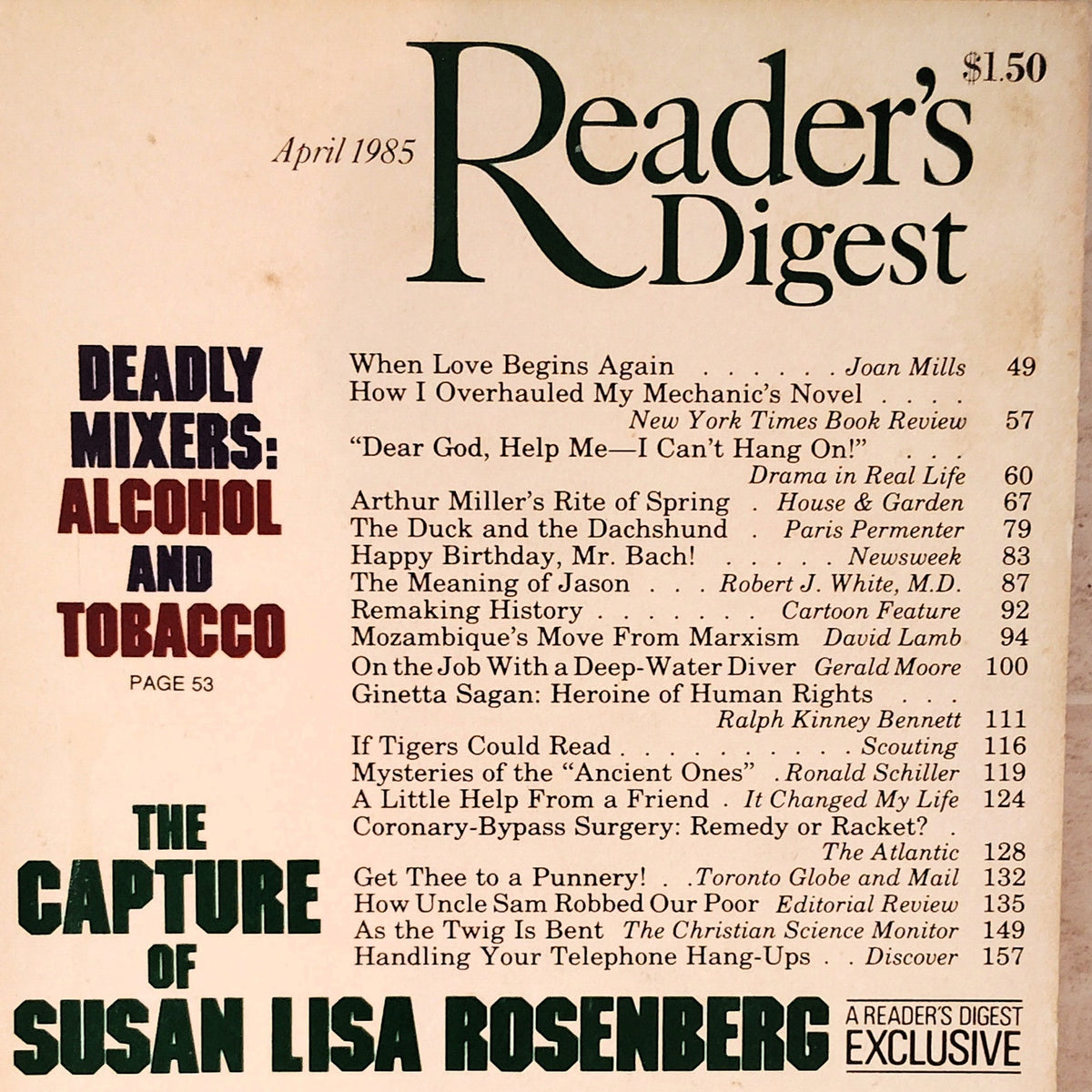 Reader's Digest April 1985 Vintage Magazine - 64th Year Collectible Issue