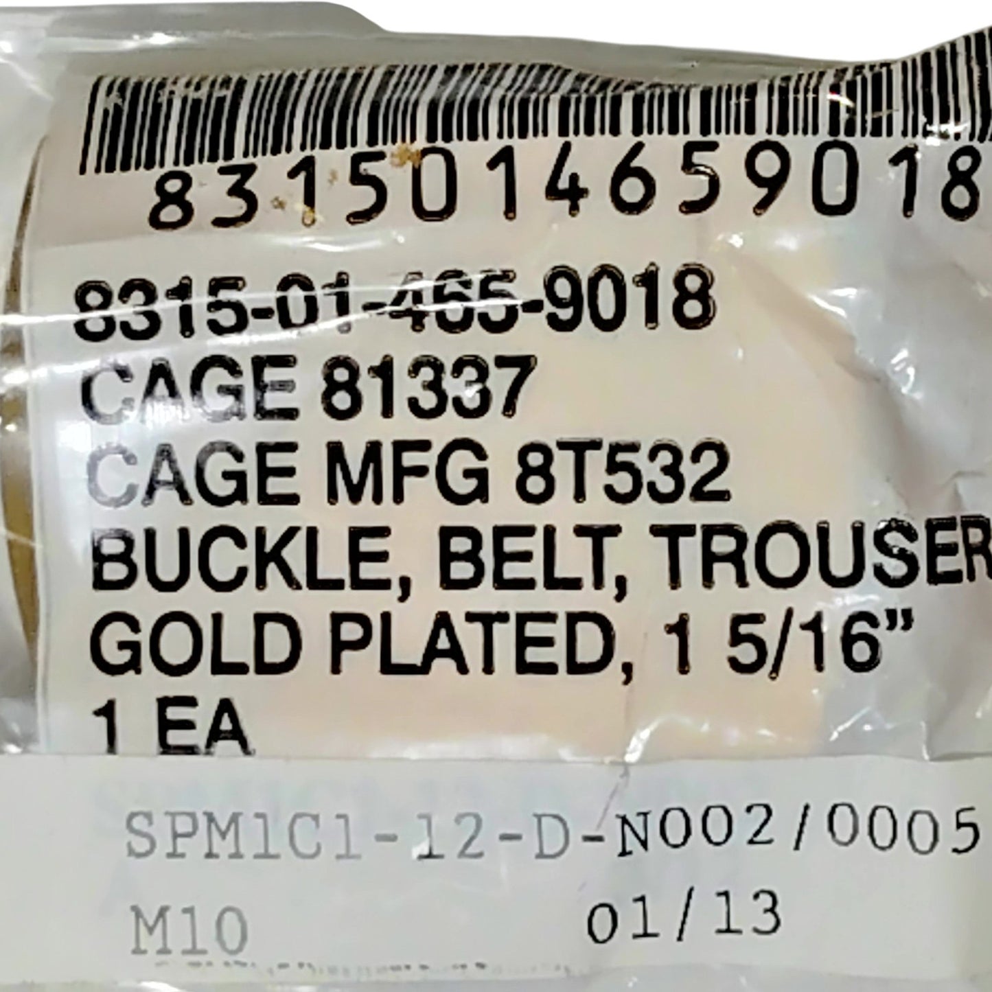 2012 Creative Edge Brass Belt Buckle – 1-5/16" Fits 1¼" Web Belts, Stamped US CE