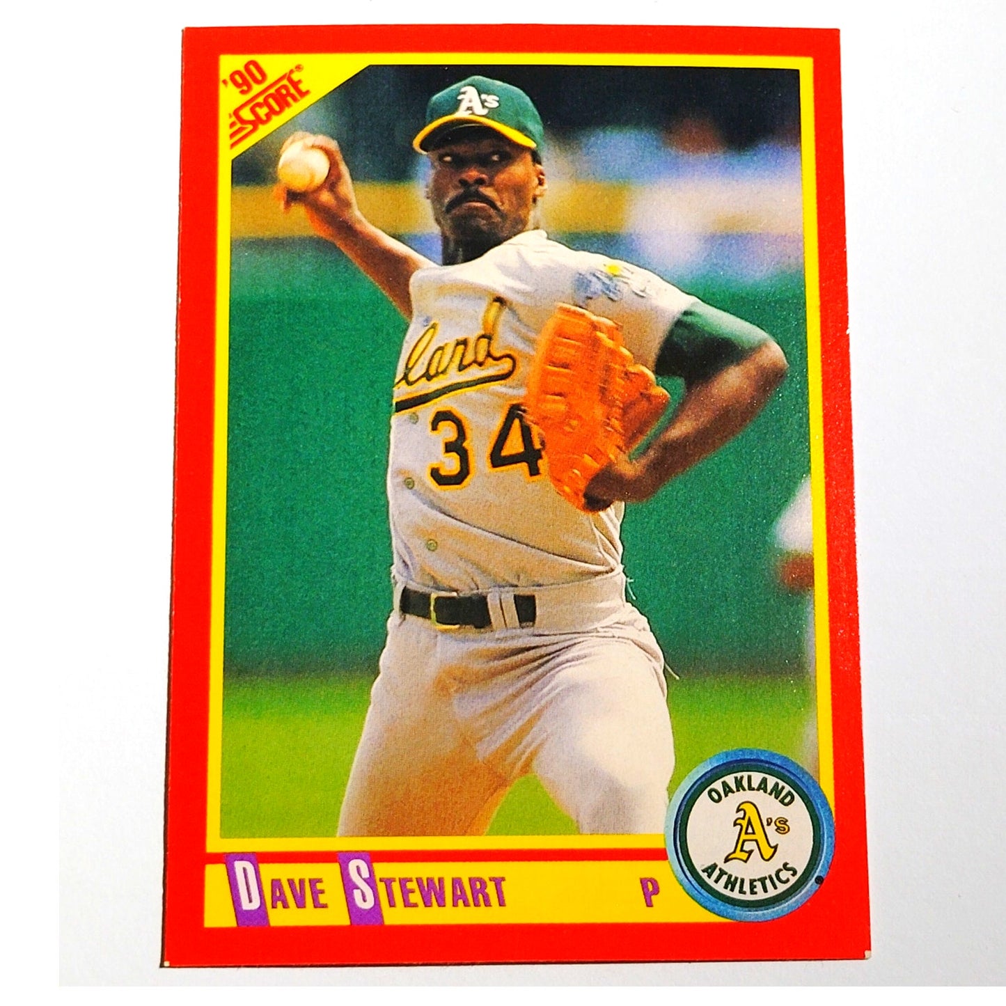 1990 Score Dave Stewart #410 Oakland Athletics Pitcher MLB Baseball EX