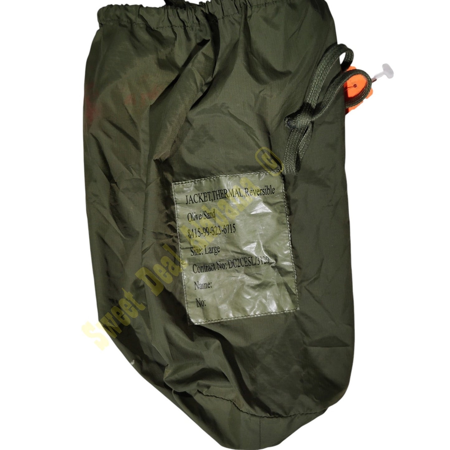British Military - Bag used for Thermal Jacket, 12" x 5" x 4" (Bag Only), ODG