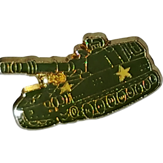 155mm Gun Tank Hat Lapel Brooch Pin - Armored Artillery Design - 1-1/8" x 5/8"