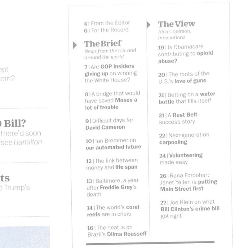 Time Magazine April 25 2016 In Debt We Stand $42,998.12 National Debt