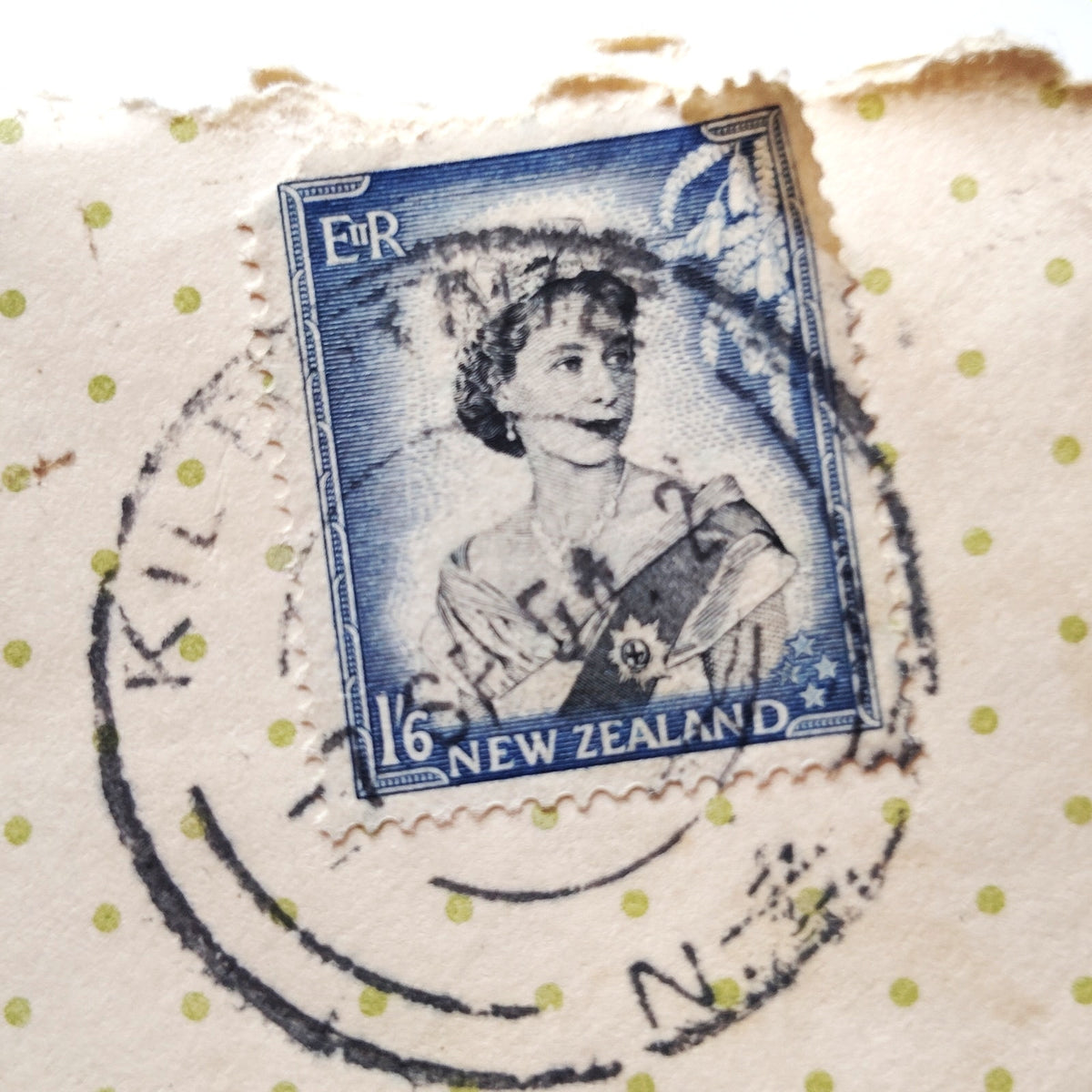 New Zealand 1/6 QEII Stamp 1950s Cover to Birmingham Alabama Postal History