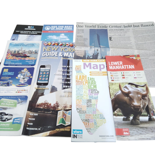 NYC Travel Ephemera Lot: Vintage New York City Maps & Guides from 2013-2014
