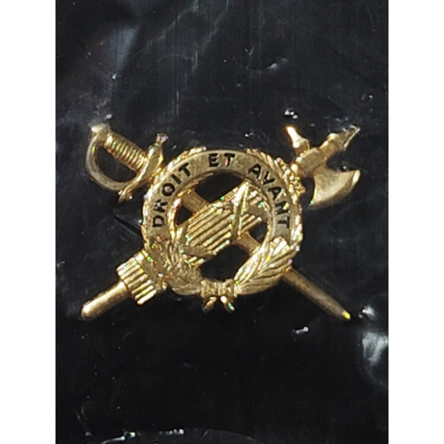Inspector General Collar Insignia Device Pin Set, 1"W x 3/4"H, Gold, NIP