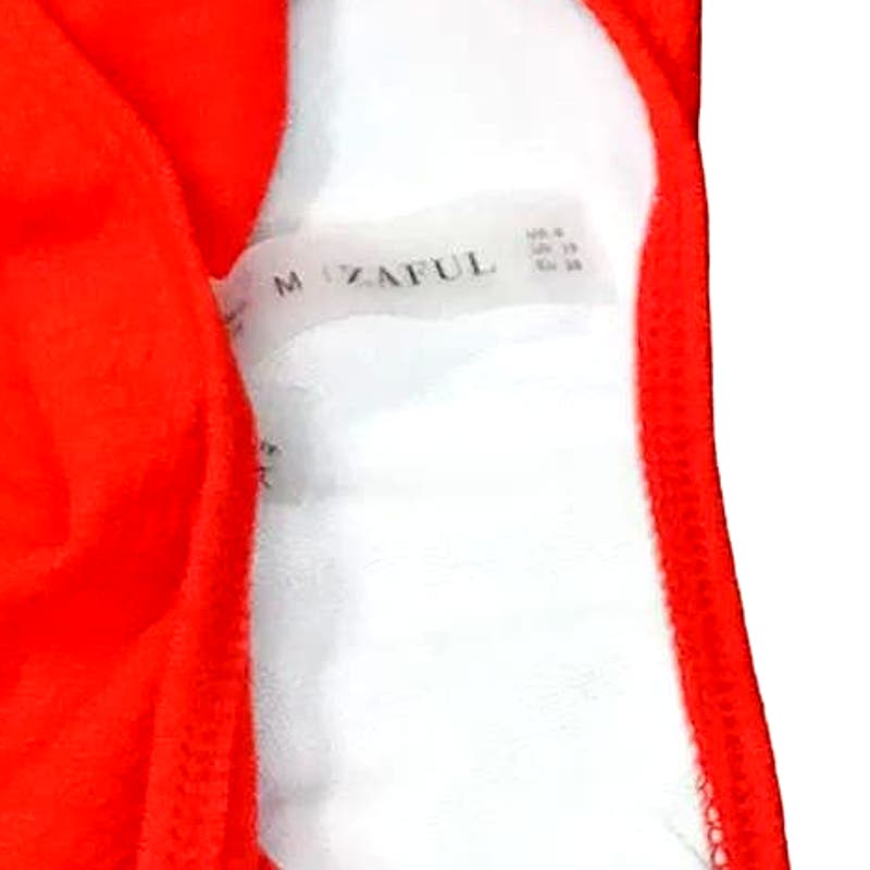 ZAFUL Cutout Bikini Scoop Neck Ribbed High Cut Bikini Sets Two Piece Red, M (6)