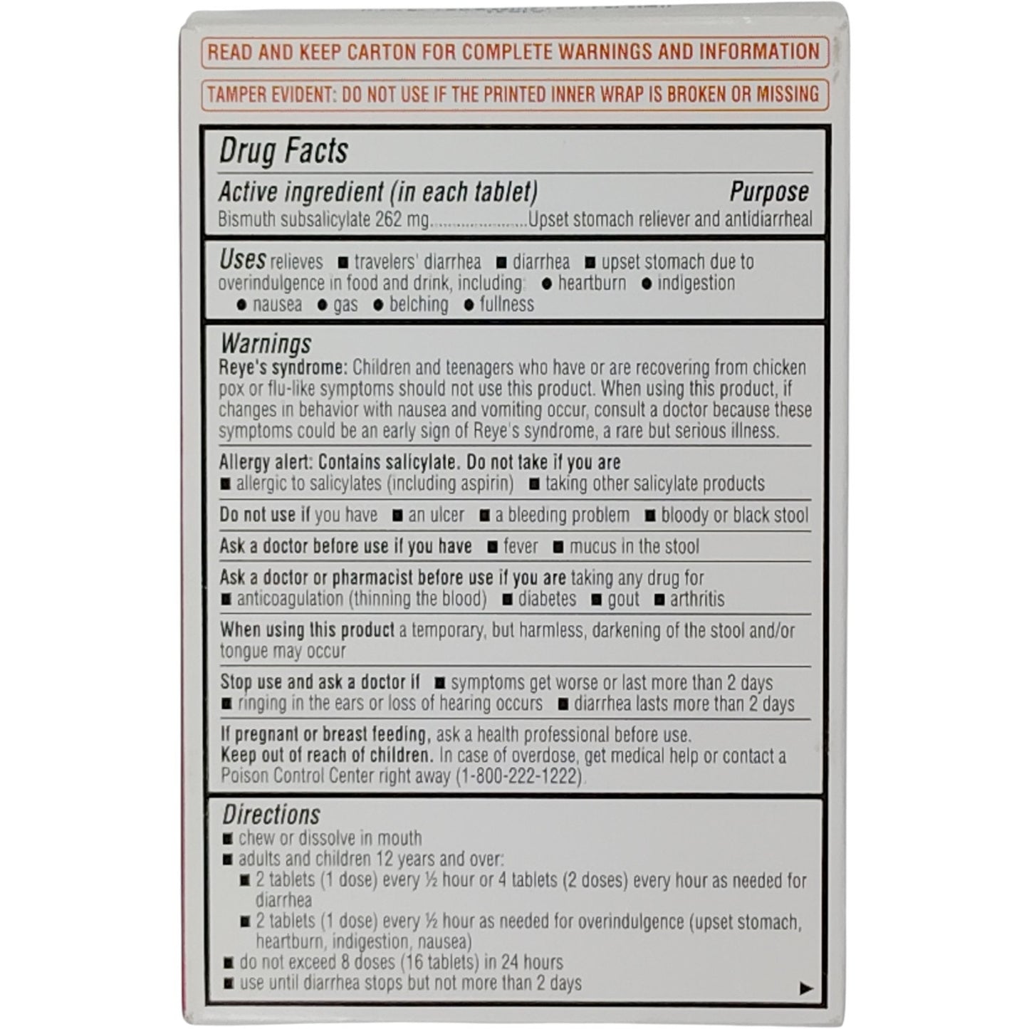 DG Stomach Relief Chewable Tablets  30 ct  Bismuth Subsalicylate – Exp. 01/2026