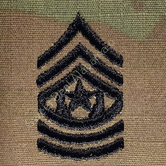 U.S. Army Sergeant Major OCP Rank Uniform Insignia, Multi-Camo, 2x2 Hook-n-Loop